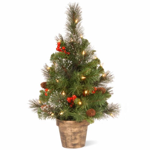 National Tree Co. 2 Foot Crestwood Small Spruce Pre-Lit Christmas Tree