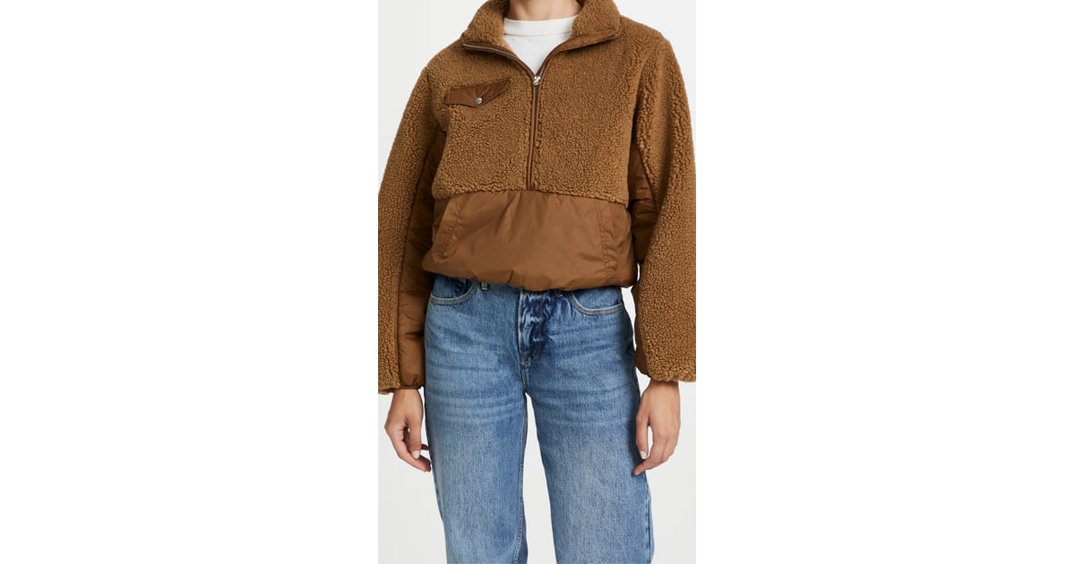 Frame Fleece Mix Pullover Jacket | 6 Winter Coat Trends For Women 2021 ...