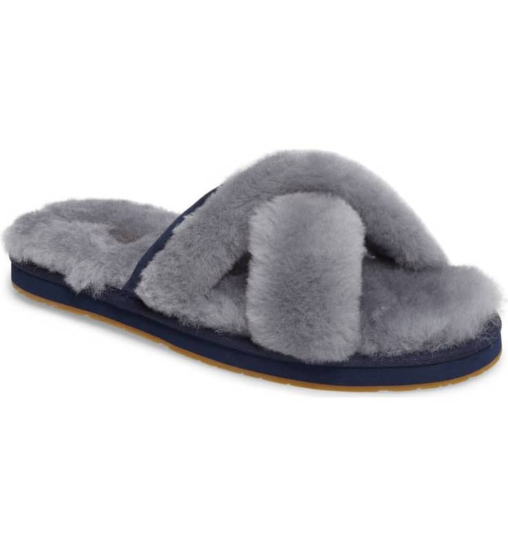Abela genuine shearling flip flop top