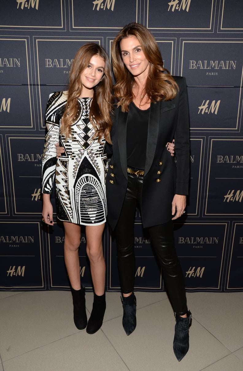 Cindy Crawford and Kaia Gerber Wearing Balmain x H&M in 2015