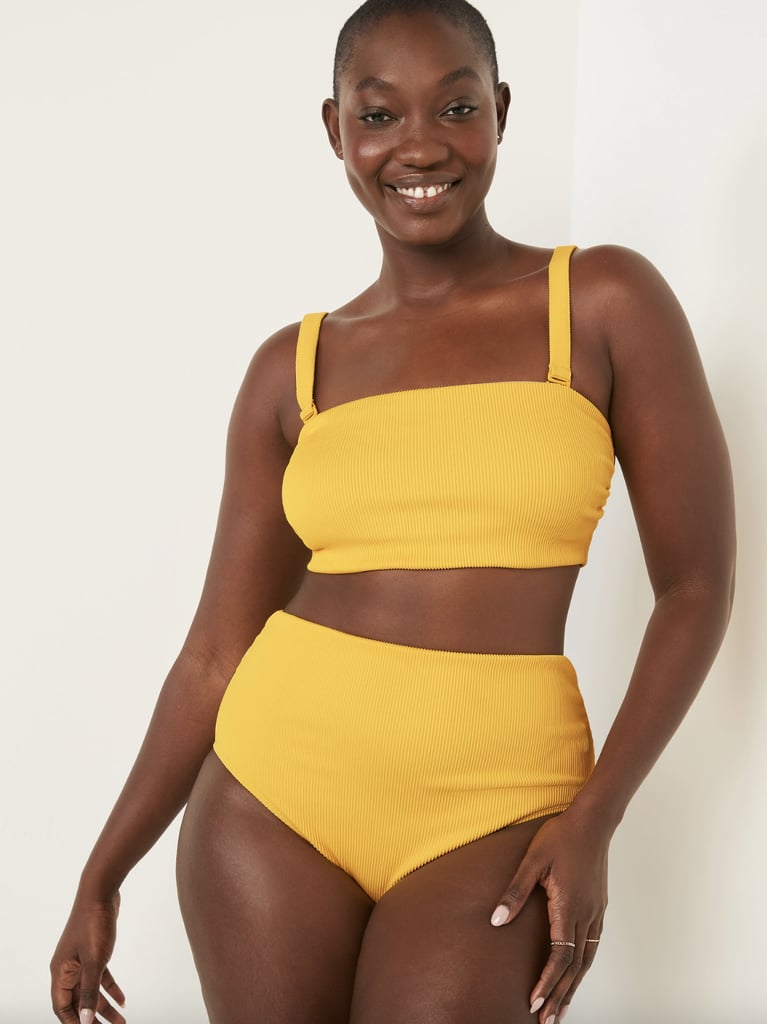 Old Navy Textured-Rib Bandeau Swim Top