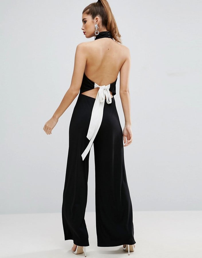 Asos Jumpsuit With Roll Neck and Contrast Tie