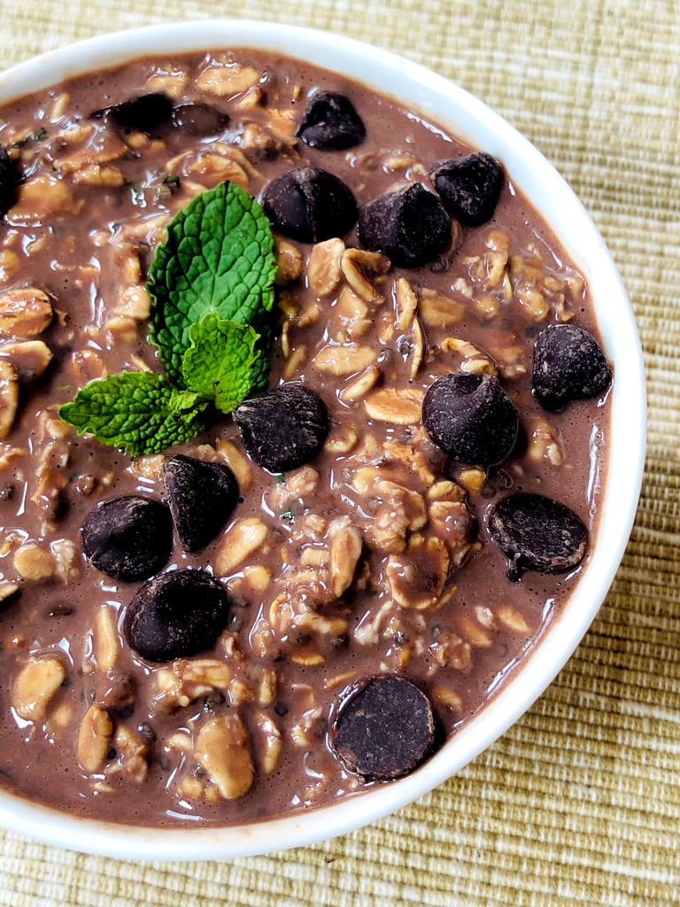 High-Protein Mint Chocolate Chip Overnight Oats