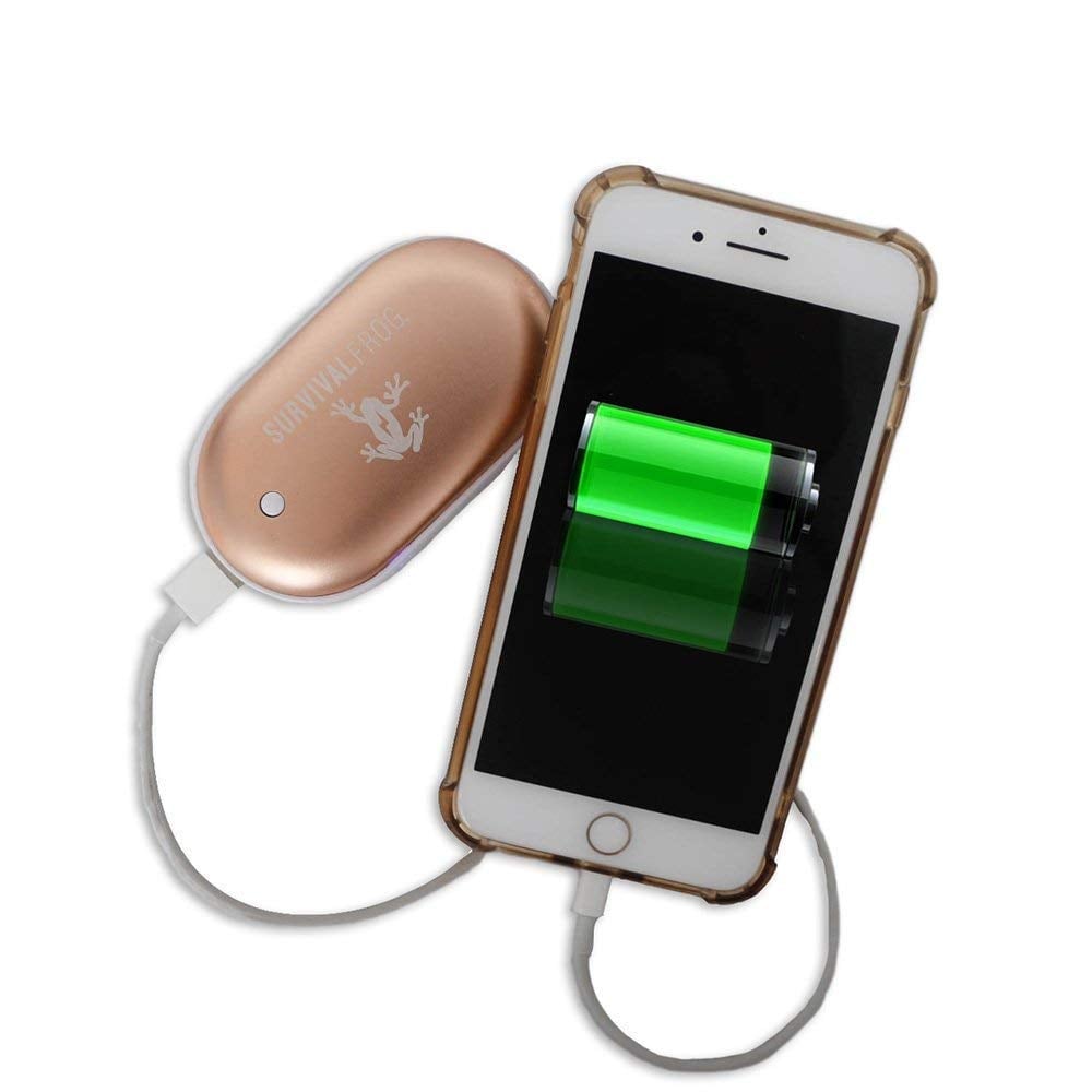This works both ways; you can use your phone to charge your hand warmer, and also use your hand warmer to charge your phone.