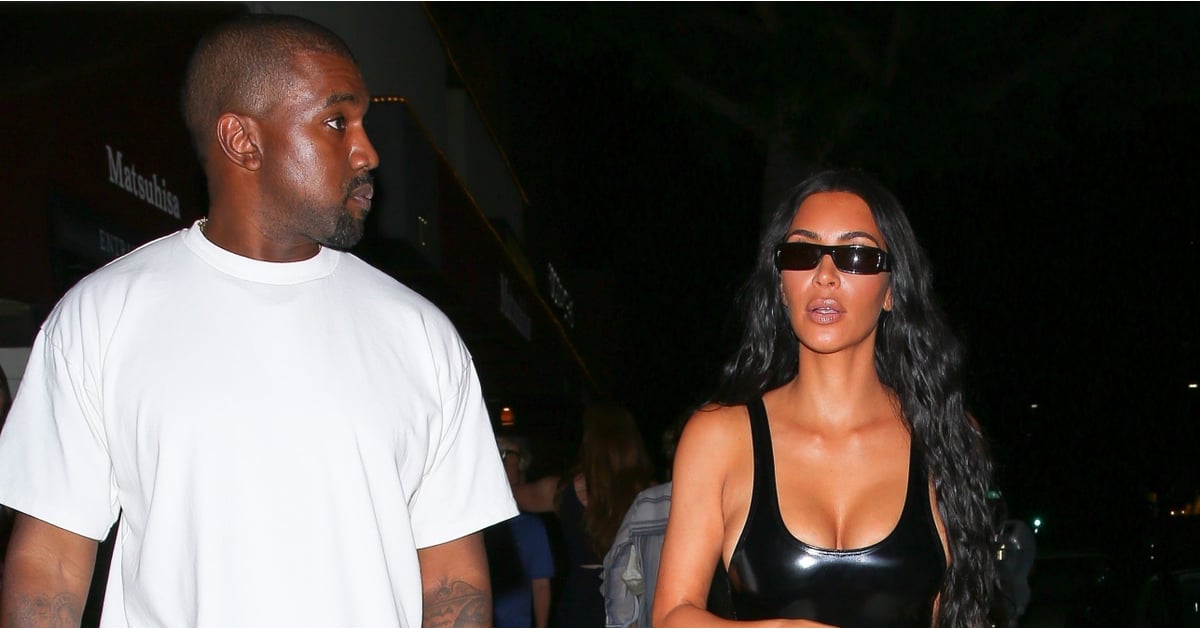 Kim Kardashian Black Latex Outfit on Date With Kanye West | POPSUGAR ...