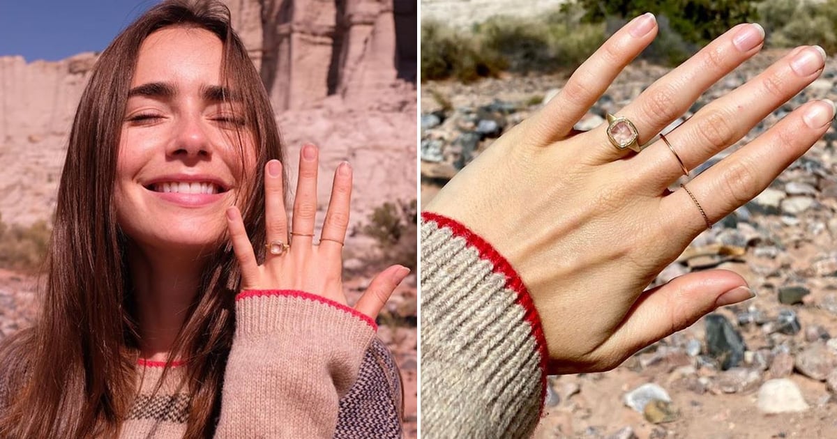 Lily Collins’s Romantic Engagement Ring Is So Big, I Can Almost See My Reflection