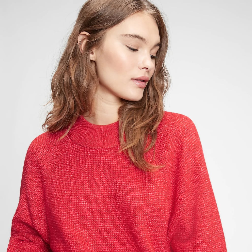 Gap fleece turtleneck sweatshirt clearance