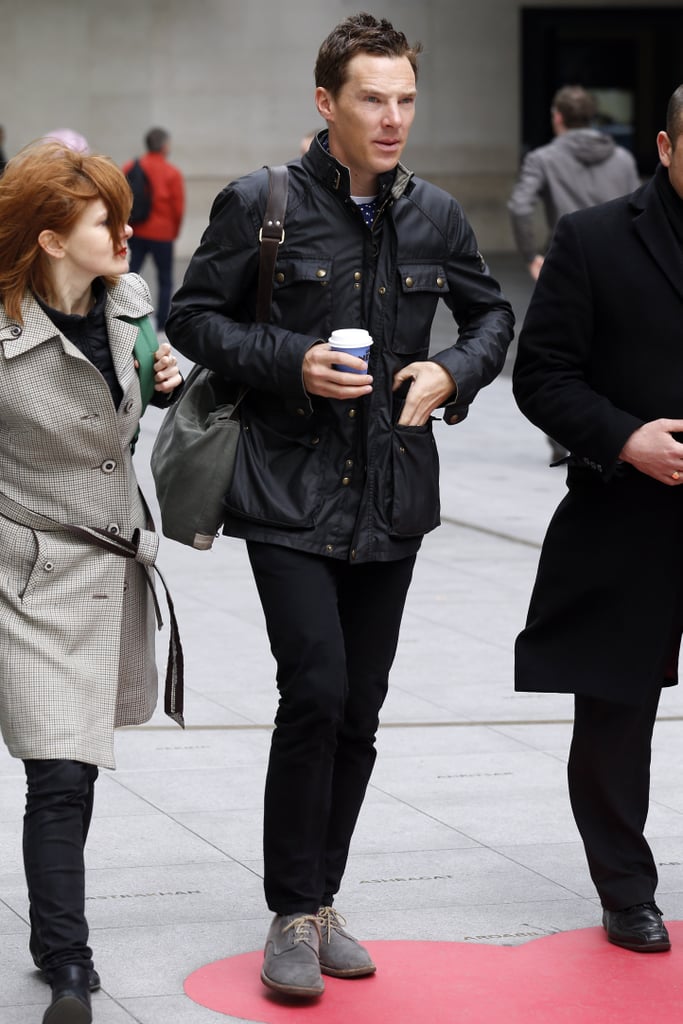 Benedict Cumberbatch Grabs Coffee in London March 2015