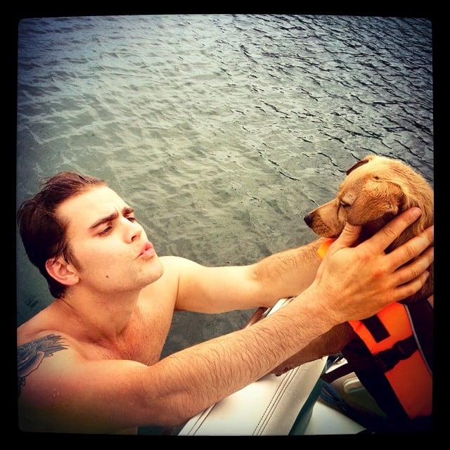 Paul Wesley reenacted a Titanic moment with a puppy.
Source: Instagram user katgrahampics