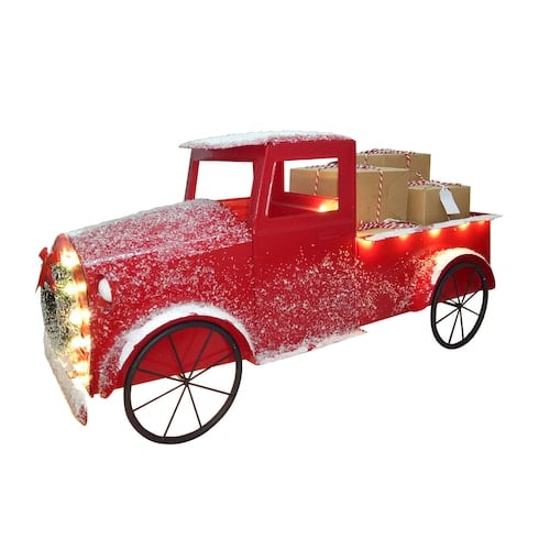 St. Nicholas Square Light-Up Red Truck Christmas Table Decor