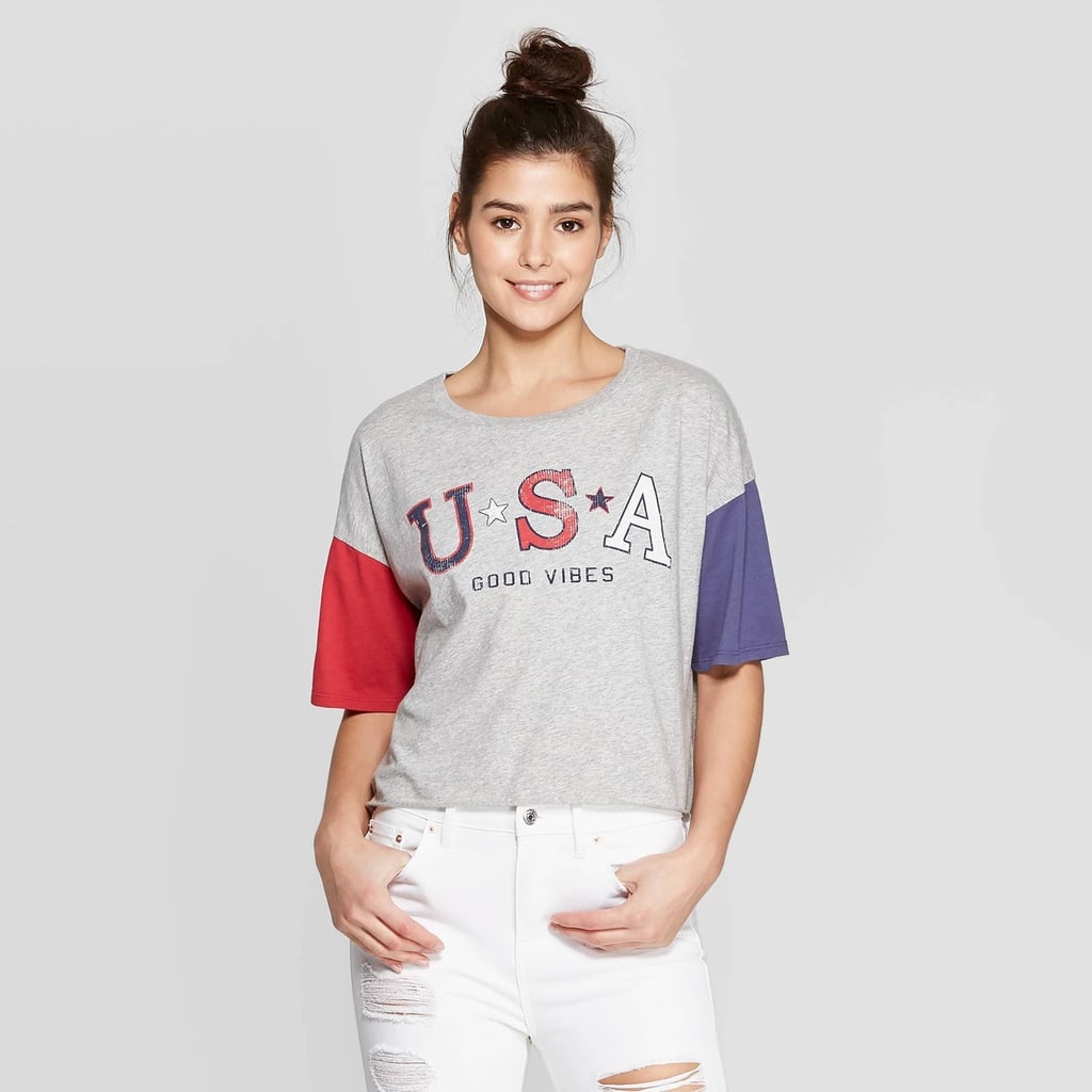 Women's Short Sleeve USA Good Vibes Graphic T-Shirt