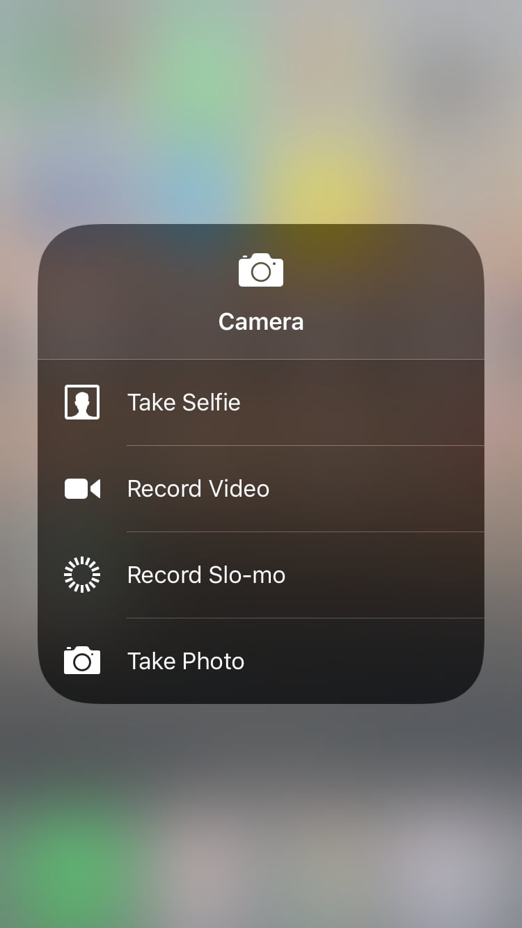 The camera gives you a set of four options, like taking a selfie.