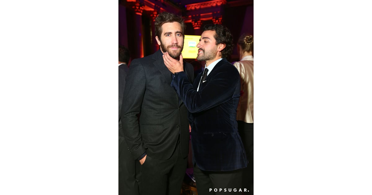 Jake and Oscar Isaac joked around while taking pictures. | Celebrities