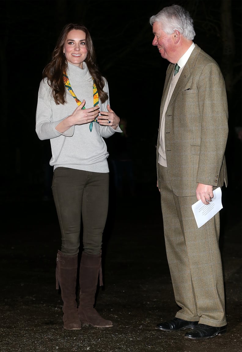 Kate Middleton in Her Penelope Chilvers Tassel Boots at a Cub Scout Meeting in England, December 2016