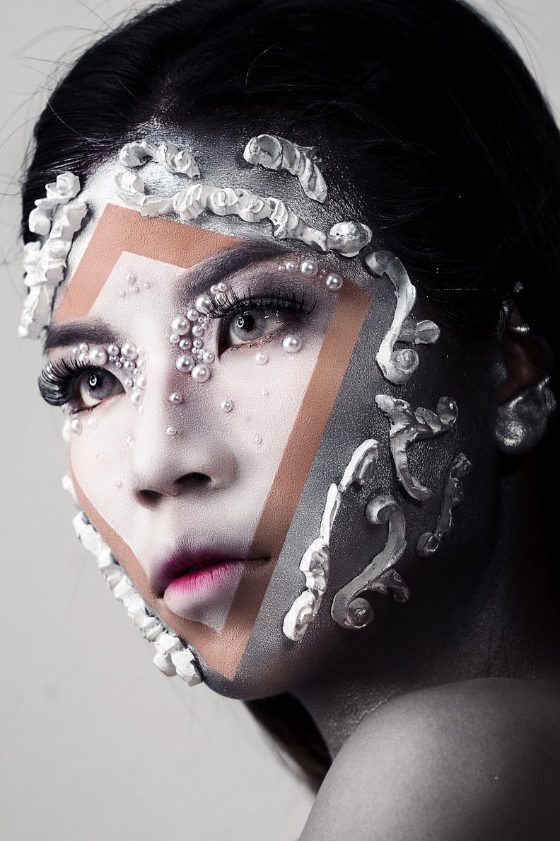 Cindy Chen Designs Black and White Makeup Look