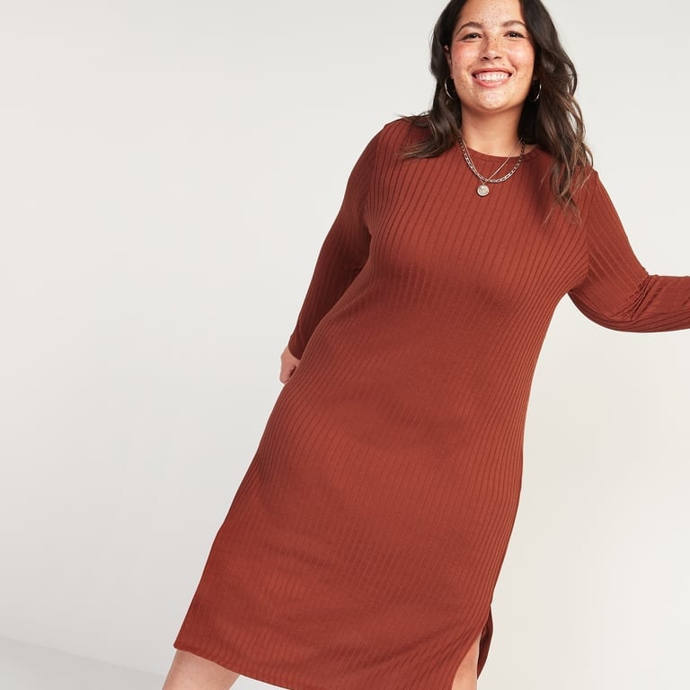 Variegated-Knit Mock-Neck Sweater Dress for Women