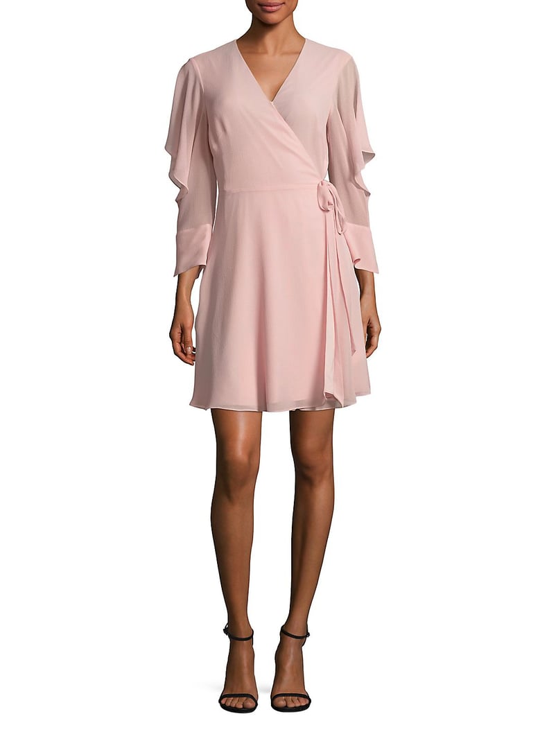 H Halston Flutter-Sleeve Wrap Dress