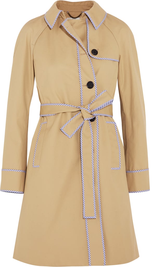Hawthorne Stripe-Trimmed Cotton-Twill Trench Coat ($350)
