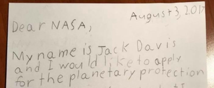 9-Year-Old Boy Applies For a Job at NASA