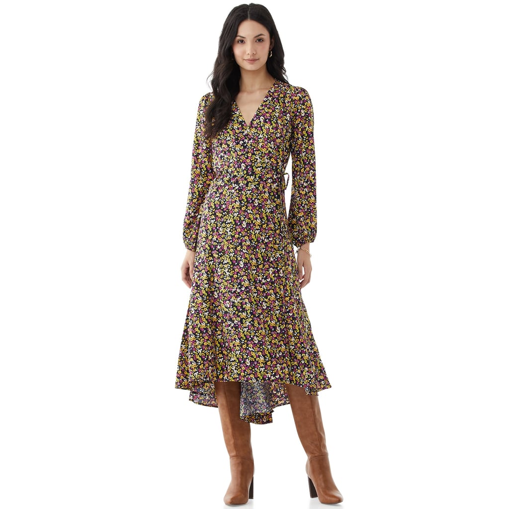 Scoop Women’s Floral Print Maxi Wrap Dress