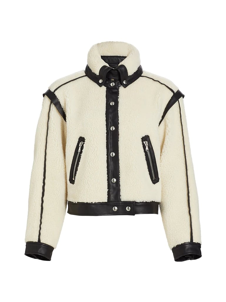 Veronica Beard Anita Faux Shearling Moto Jacket