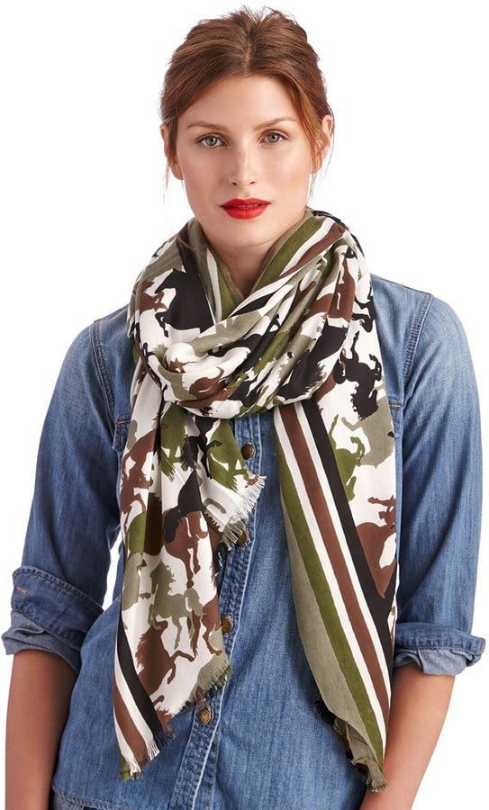 Sole Society Horse Print and Stripe Scarf ($30)