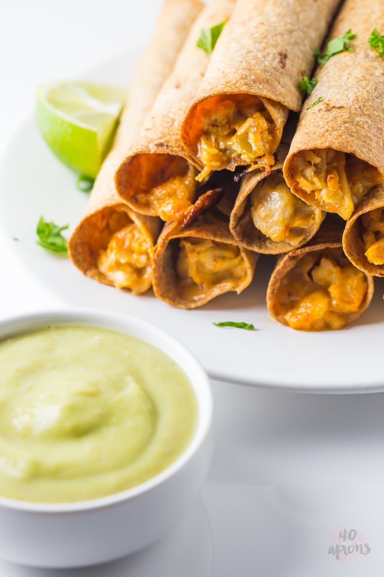 Cheesy Chicken Taquitos With Avocado Salsa