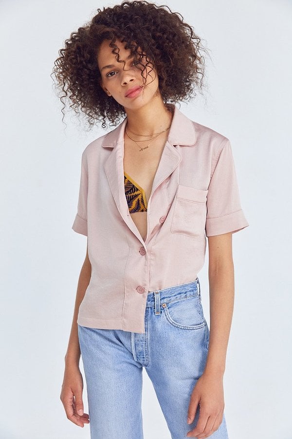 Cooperative Shiny Short Sleeve Pajama Top
