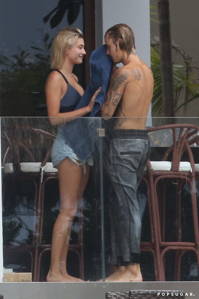 Hailey Baldwin's Blue Bikini With Justin Bieber in Miami