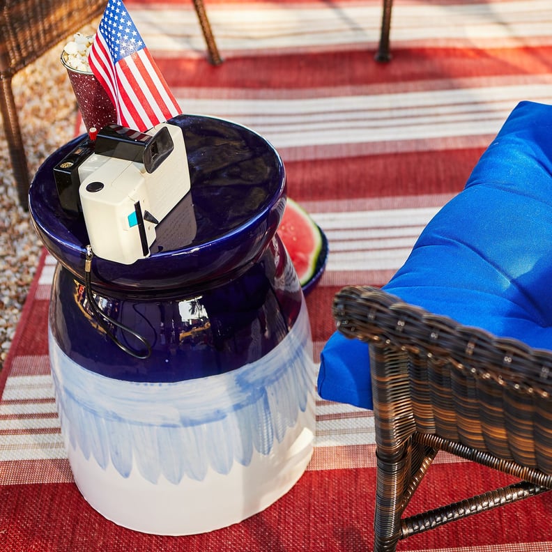 Blue Ombré Garden Stool