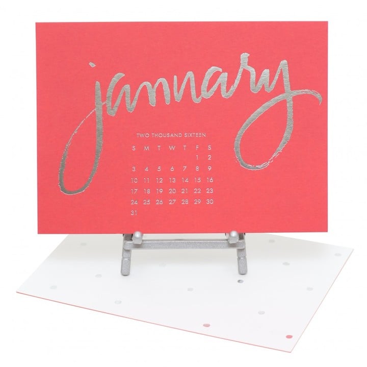 Lulu & Georgia 2016 Kate Desk Calendar, Bright Coral