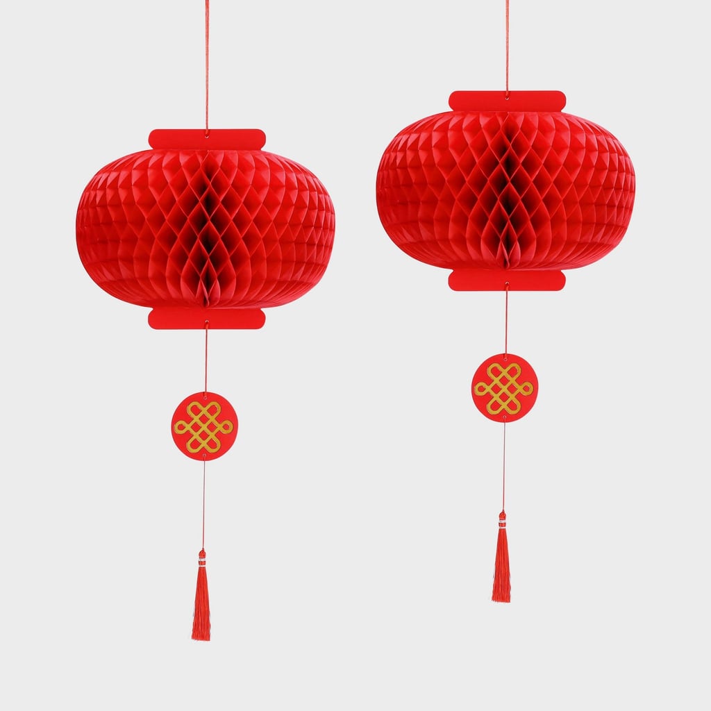 Lunar New Year Decor: Paper Lunar New Year Hanging Lanterns Red