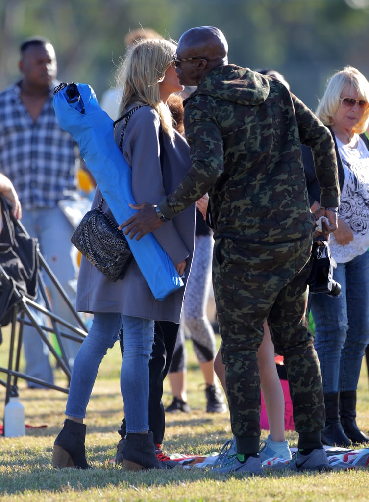 Heidi Klum and Seal Kissing at Kids' Football Game