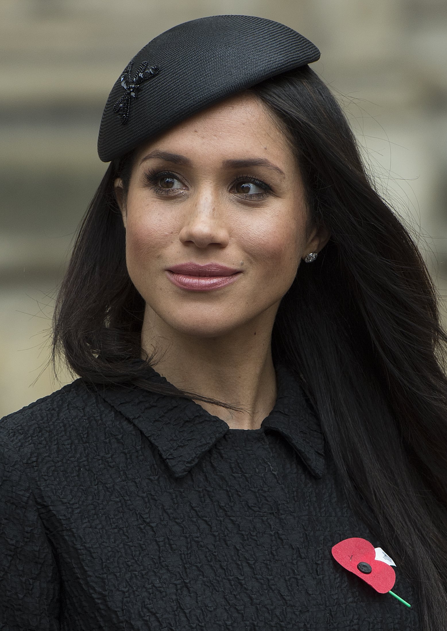 LONDON, ENGLAND - APRIL 25:  Meghan Markle attend an Anzac Day service at Westminster Abbey on April 25, 2018 in London, England. (Photo by Eddie Mulholland - WPA Pool/Getty Images)