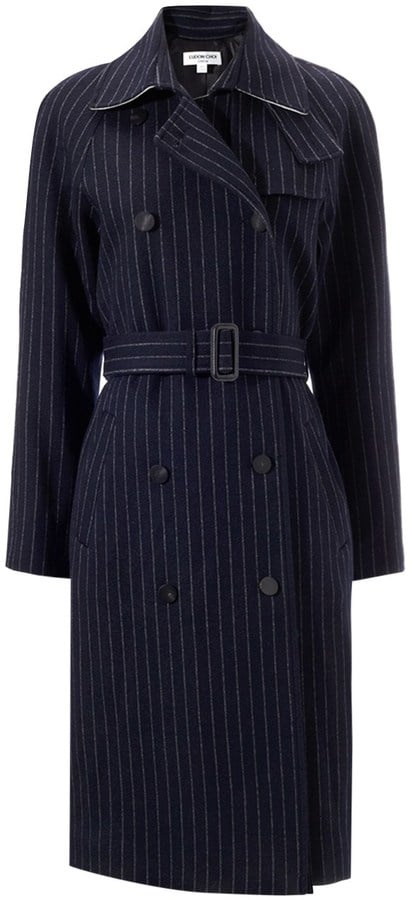 Eudon Choi Navy Pinstripe Belted Trench ($1,495)