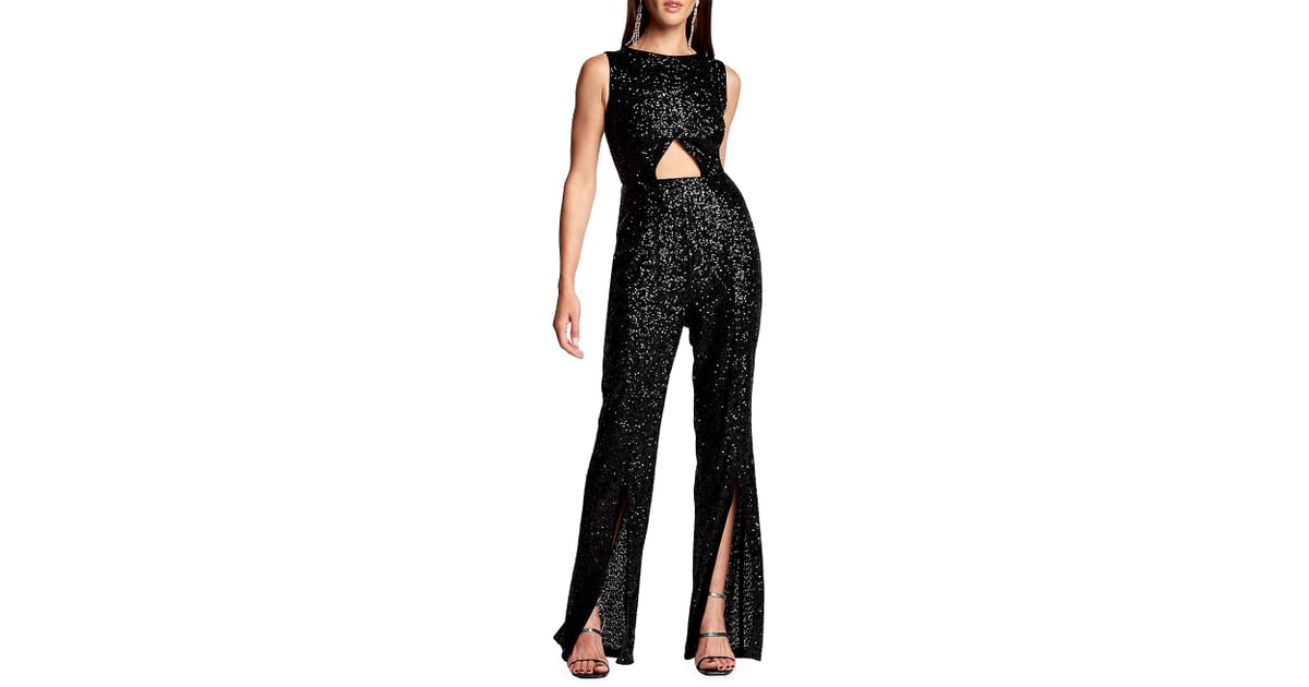 Tadashi Shoji Split SequinEmbroidered Jumpsuit Sequin Jumpsuits For
