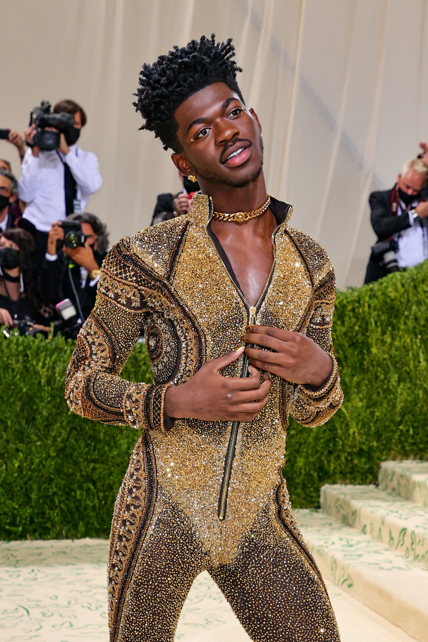 Lil Nas X Wears 3 Gold Versace Outfits at the 2021 Met Gala | PS Fashion