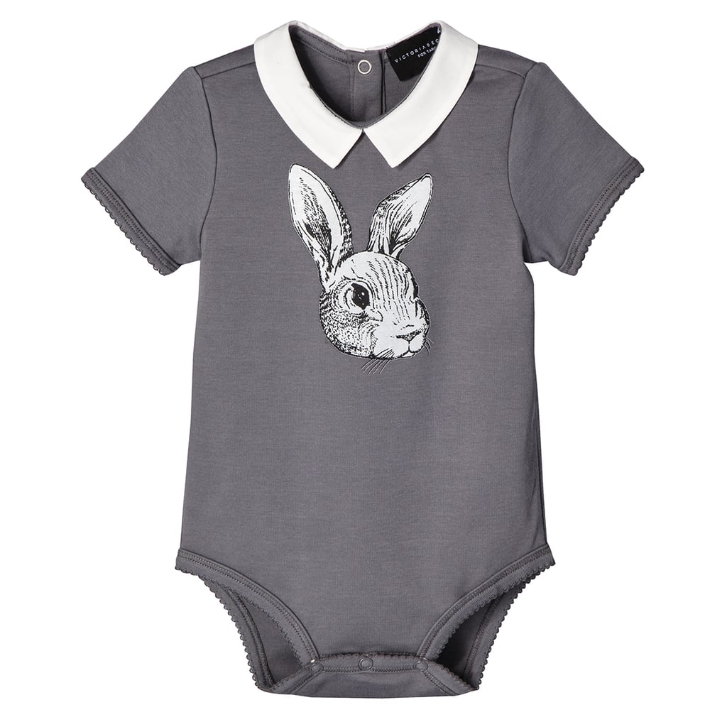 婴儿深灰色兔子成卷的紧身衣裤(13美元)