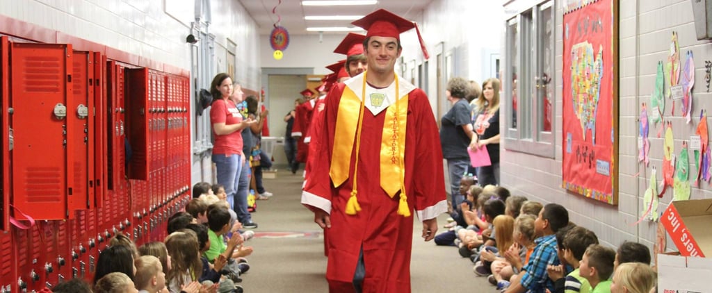 High School Seniors Walk Through Elementary Schools