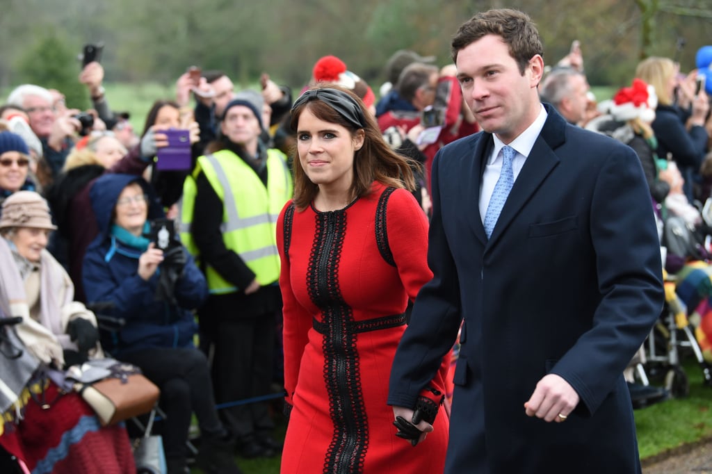 Princess Eugenie Red Dress on Christmas Day 2018