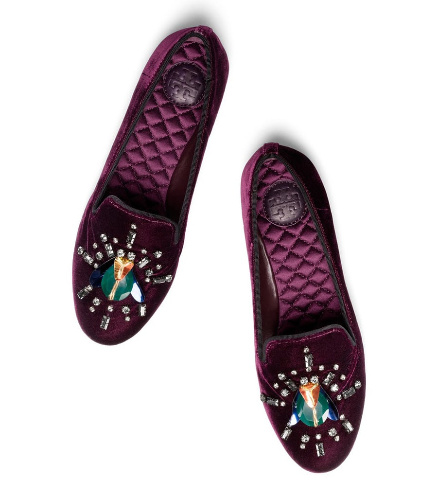Tory Burch Velvet Candide Jeweled Smoking Slippers ($228, originally |  Olivia Palermo's Outfit Shouldn't Work . . . but It Does | POPSUGAR Fashion  Photo 6