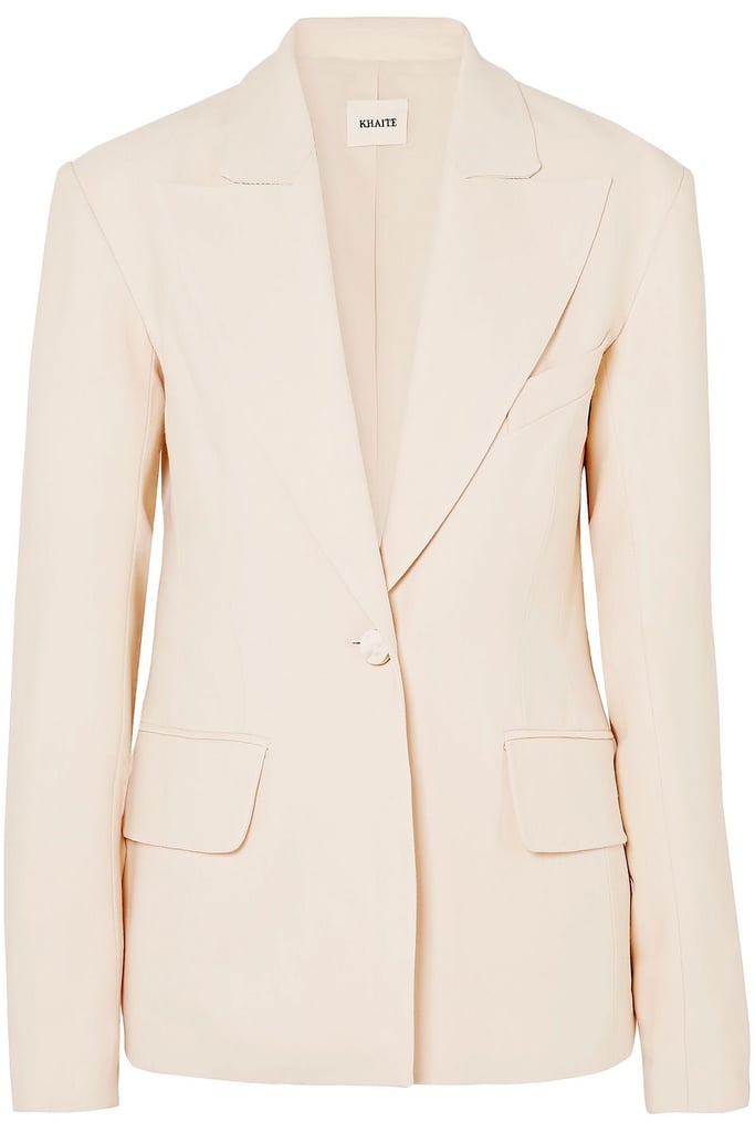 Khaite Cream Woven Blazer | How to Wear Jeans in the Winter From ...