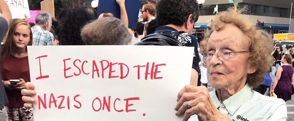 Holocaust Survivor Photo From Charlottesville Protest in NYC