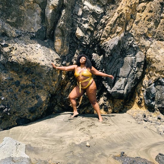 Lizzo Wore a Gold Metallic Cutout Swimsuit in New Zealand