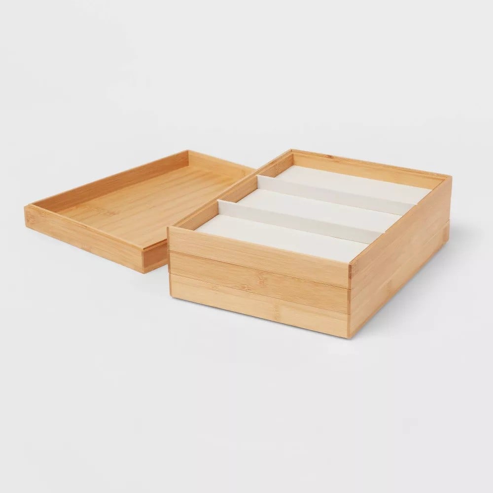 Brightroom Stackable Bamboo Accessory Tray Set
