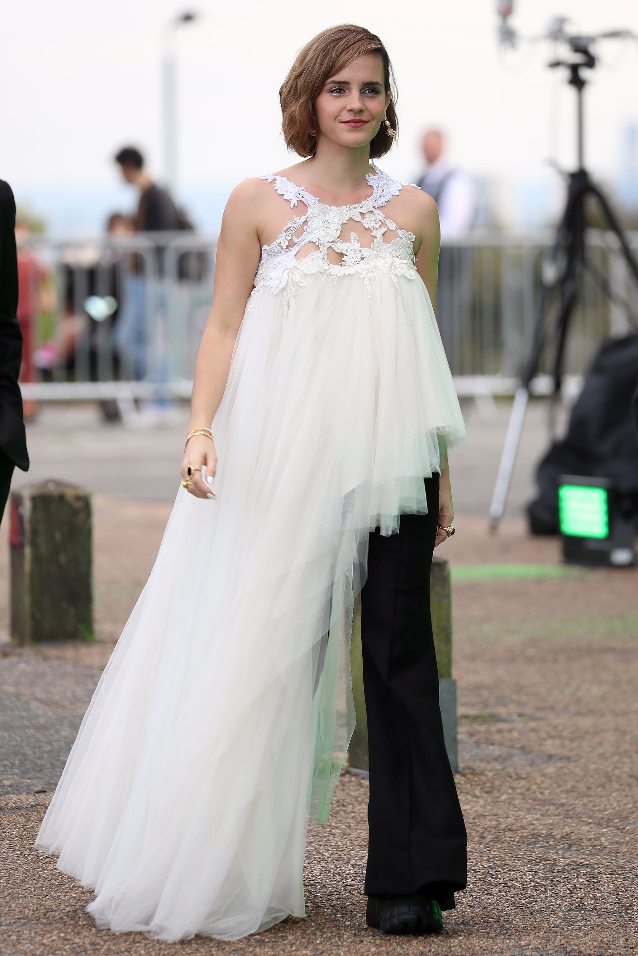 Emma Watson wears gown made from recycled wedding dresses