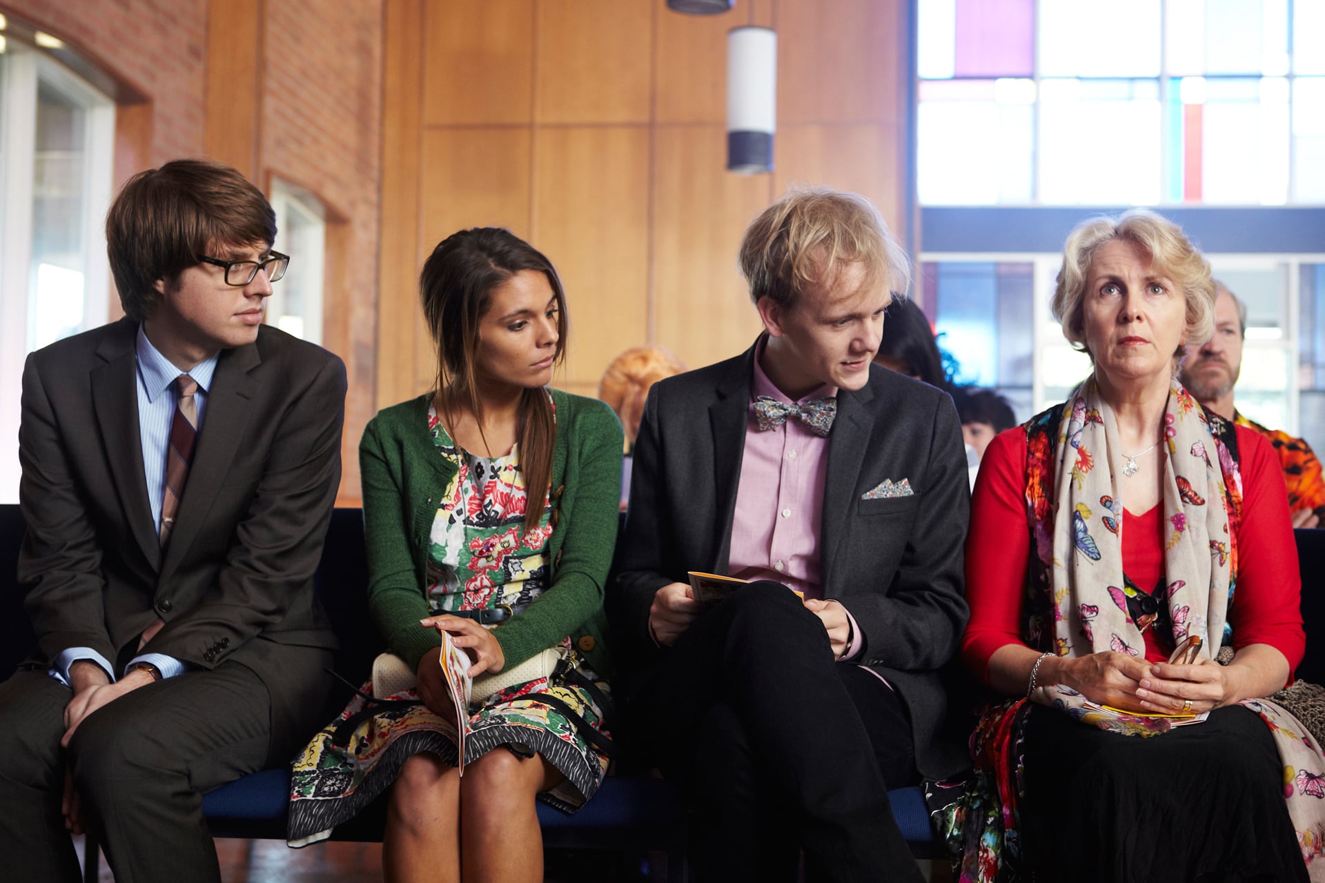 PLEASE LIKE ME, (from left): Tom Ward, Caitlin Stasey, Josh Thomas, Debra Lawrence, (Season 1), 2013-. photo: Narelle Sheean / Pivot/Australian Broadcasting Corp. / Courtesy: Everett Collection