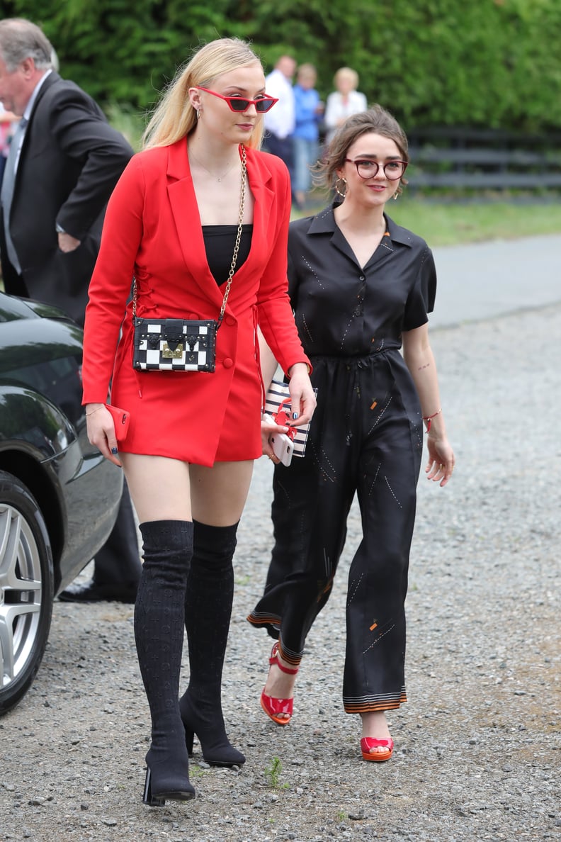 Sophie Turner in a Blazer Dress in 2018