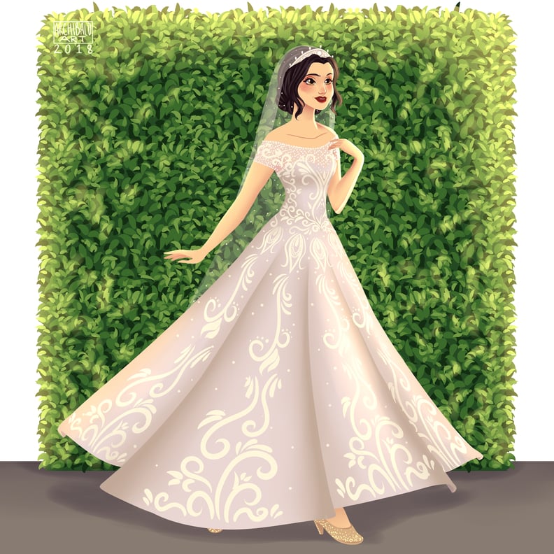 Snow White Is Simply Stunning in This Boat-Neck Bridal Look