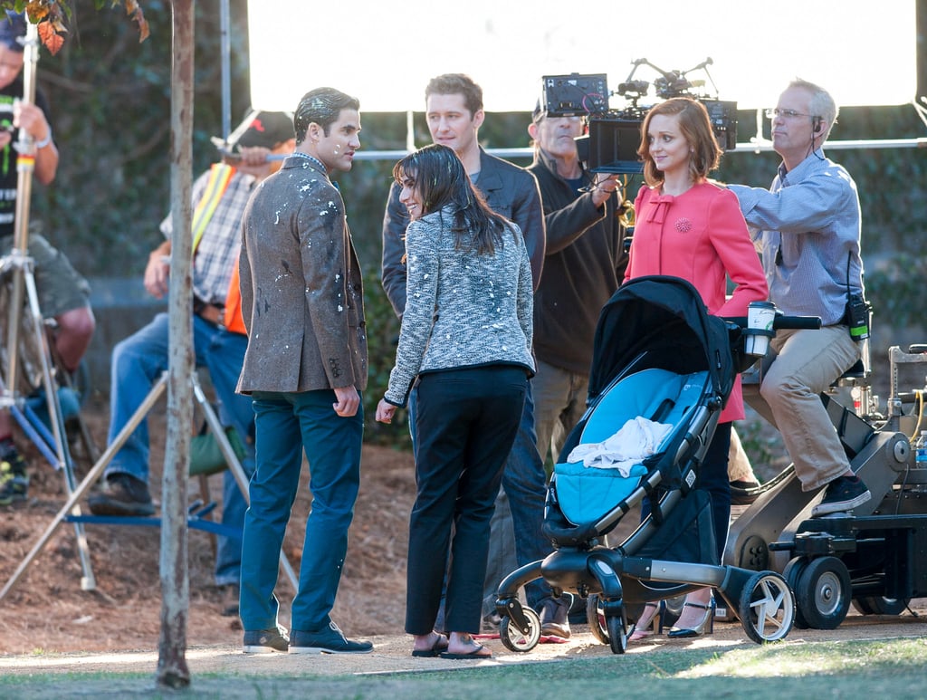 Lea Michele Getting Egged While Filming | Photos